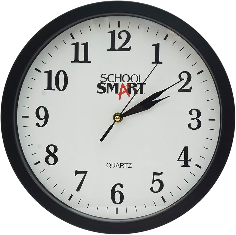 Reloj pared 13pulg esfera blanca marco negro