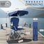 Silla camping plegable con toldo tela Oxford 600D azul
