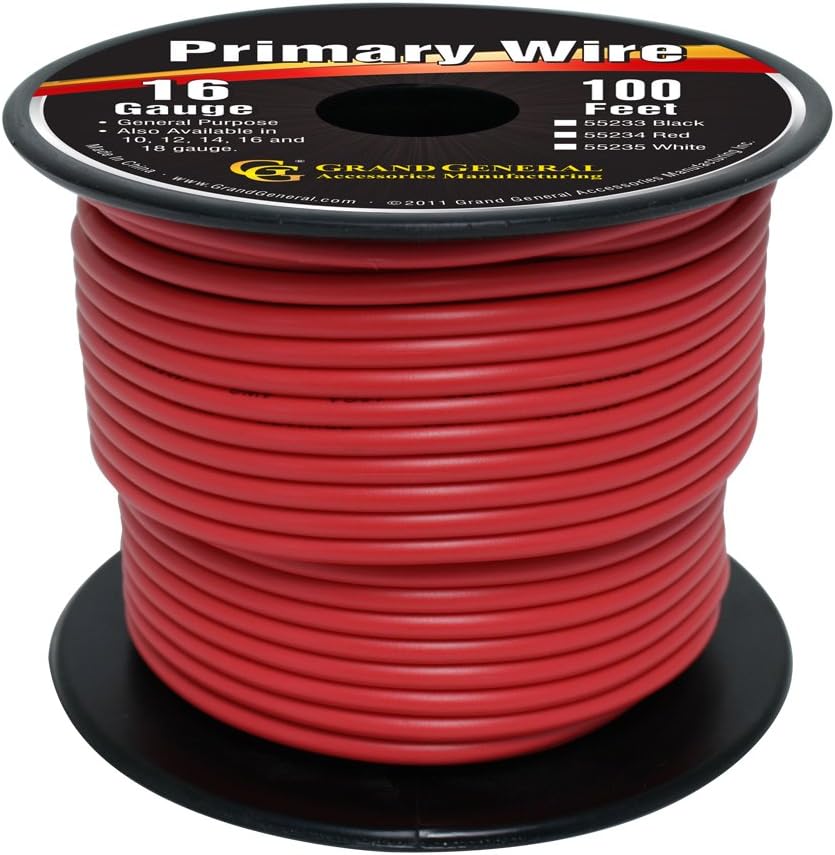 Cable primario 100pies color rojo