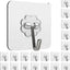 20 Ganchos Adhesivos Transparentes Removibles para Cocina Baño