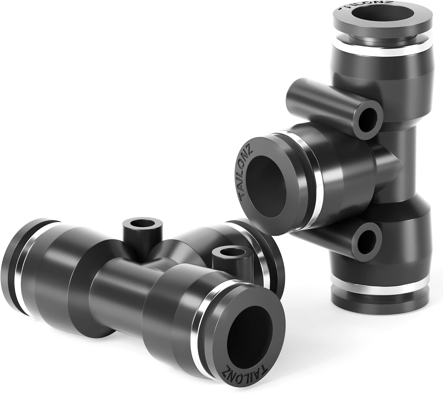 Conexión plástica push fit 1/4 pulg negro paquete 10