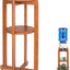 Soporte piso dispensador agua madera 5gal con repisas