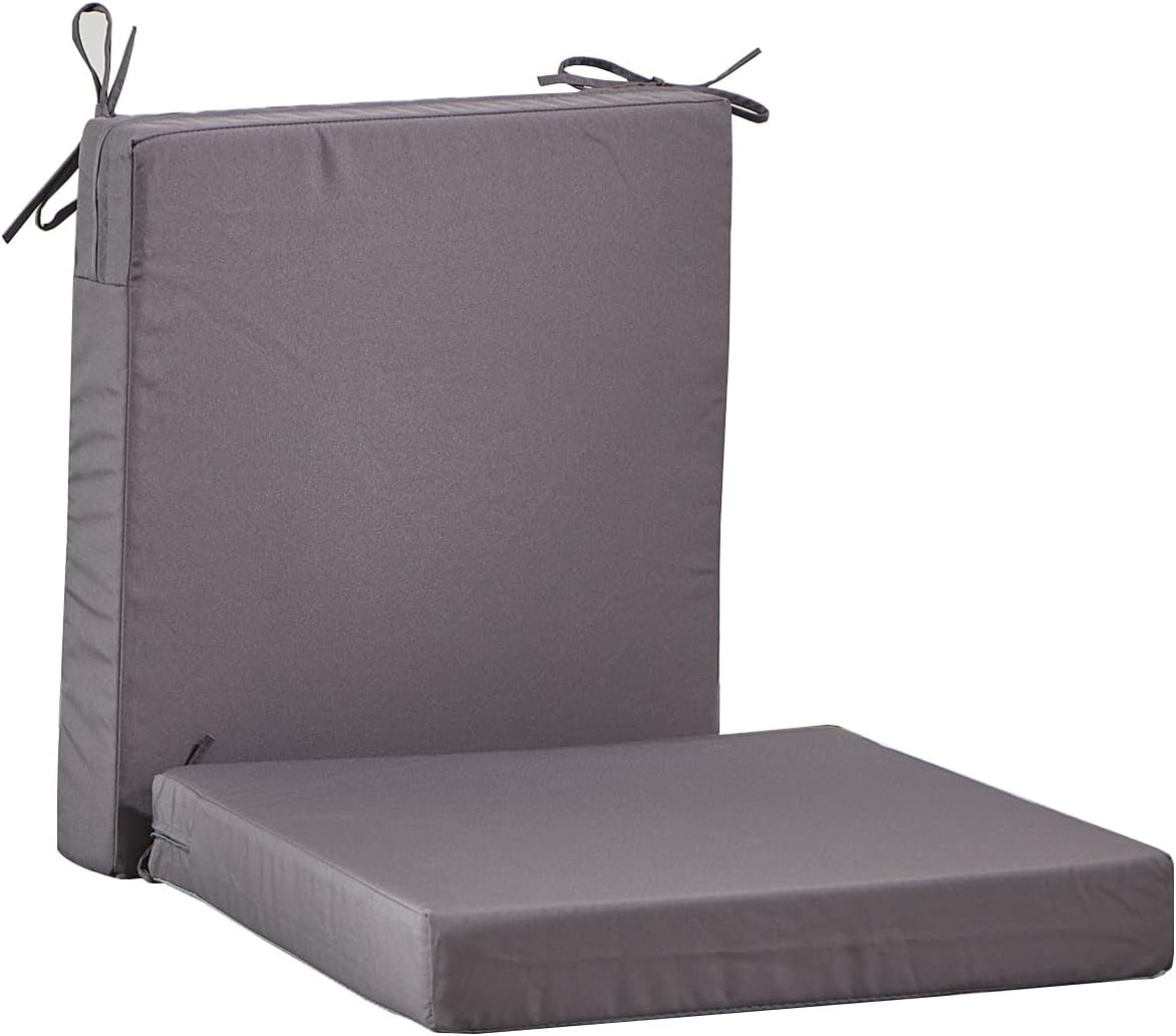 Cojines silla exterior 20x18pulg resistentes UV gris