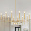 Candelabro dorado 12 luces metal comedor sala