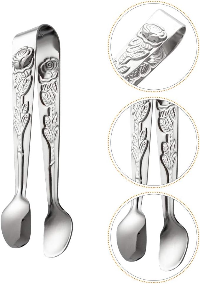 Pinzas acero inox 4pulg para servir té café postres