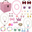 Joyero 3 capas con espejo 35 pzas joyas princesa niña