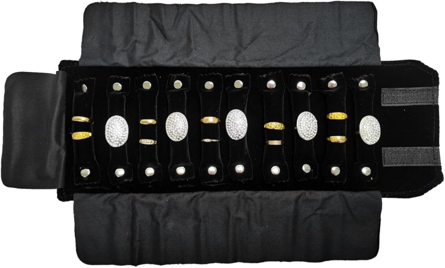 Bolsa terciopelo negro plegable para joyas