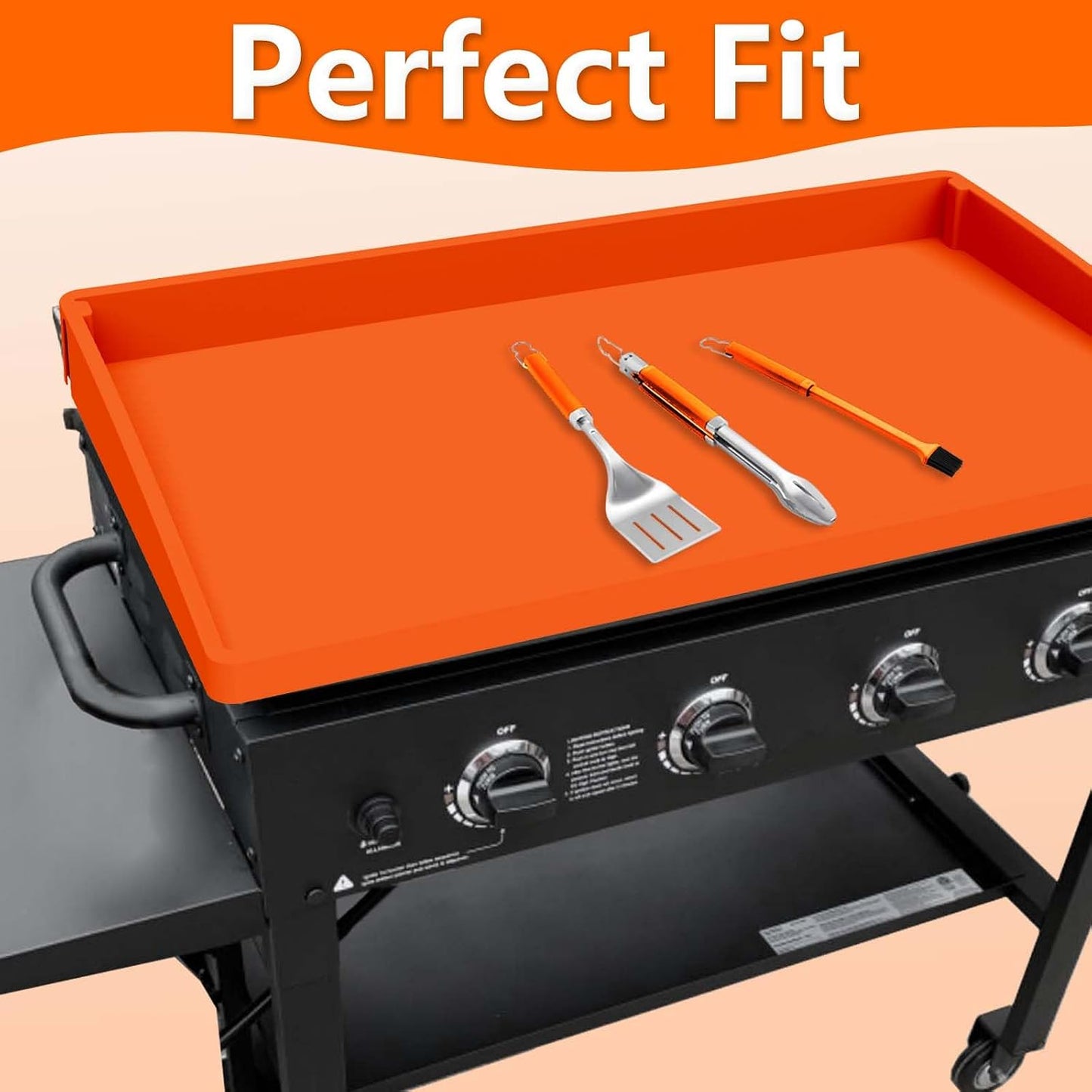 Alfombrilla silicona para parrilla Blackstone naranja