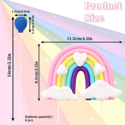 6 Globos Pastel Arcoíris para Cumpleaños