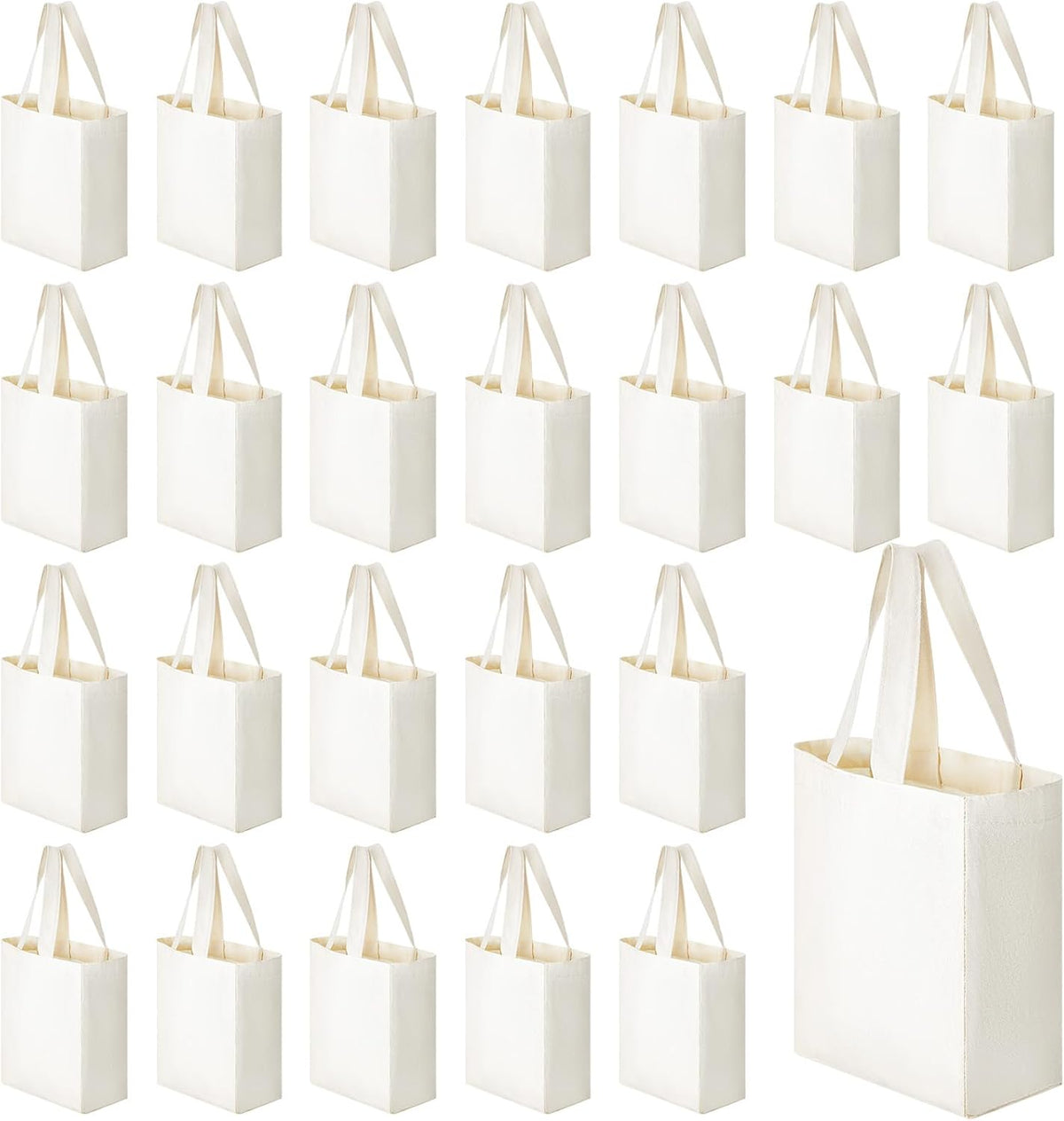 24 bolsas lona reutilizables para compras y regalo 8x10pulg