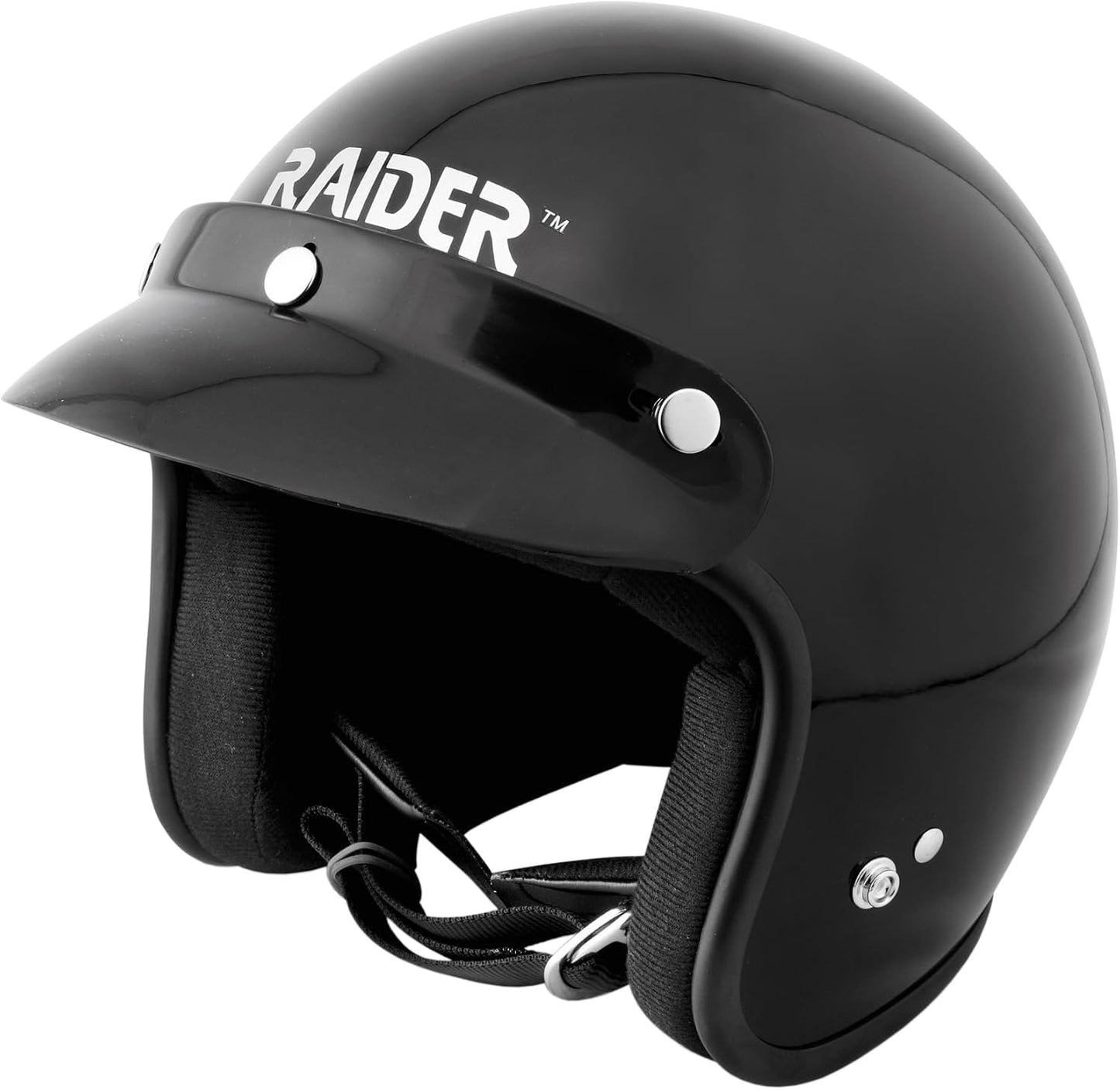 Casco Cara Abierta para Motocicleta con Visera y Ventilación
