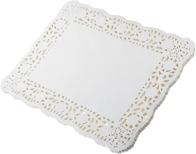 100 Pzas papel encaje blanco 12x16pulg para vajilla boda