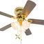 Cadena tracción ventilador techo 12" con 2 bombillas 3D