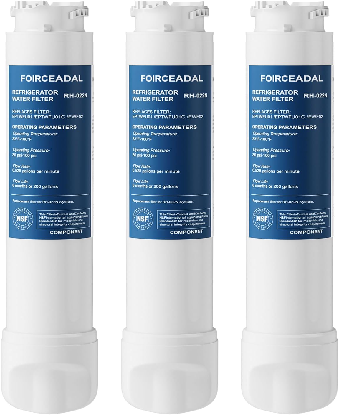 Filtro agua repuesto comp EPTWFU01 Frigidaire paq 3