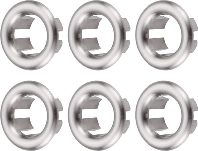 6 Pzas Anillo Rebosadero Níquel Cepillado para Fregadero