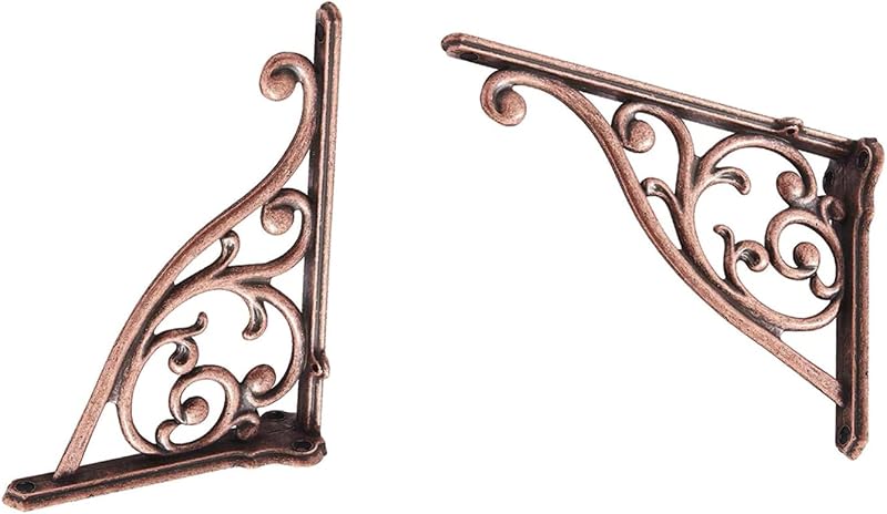 Soporte pared cobre antiguo 12" pack 4