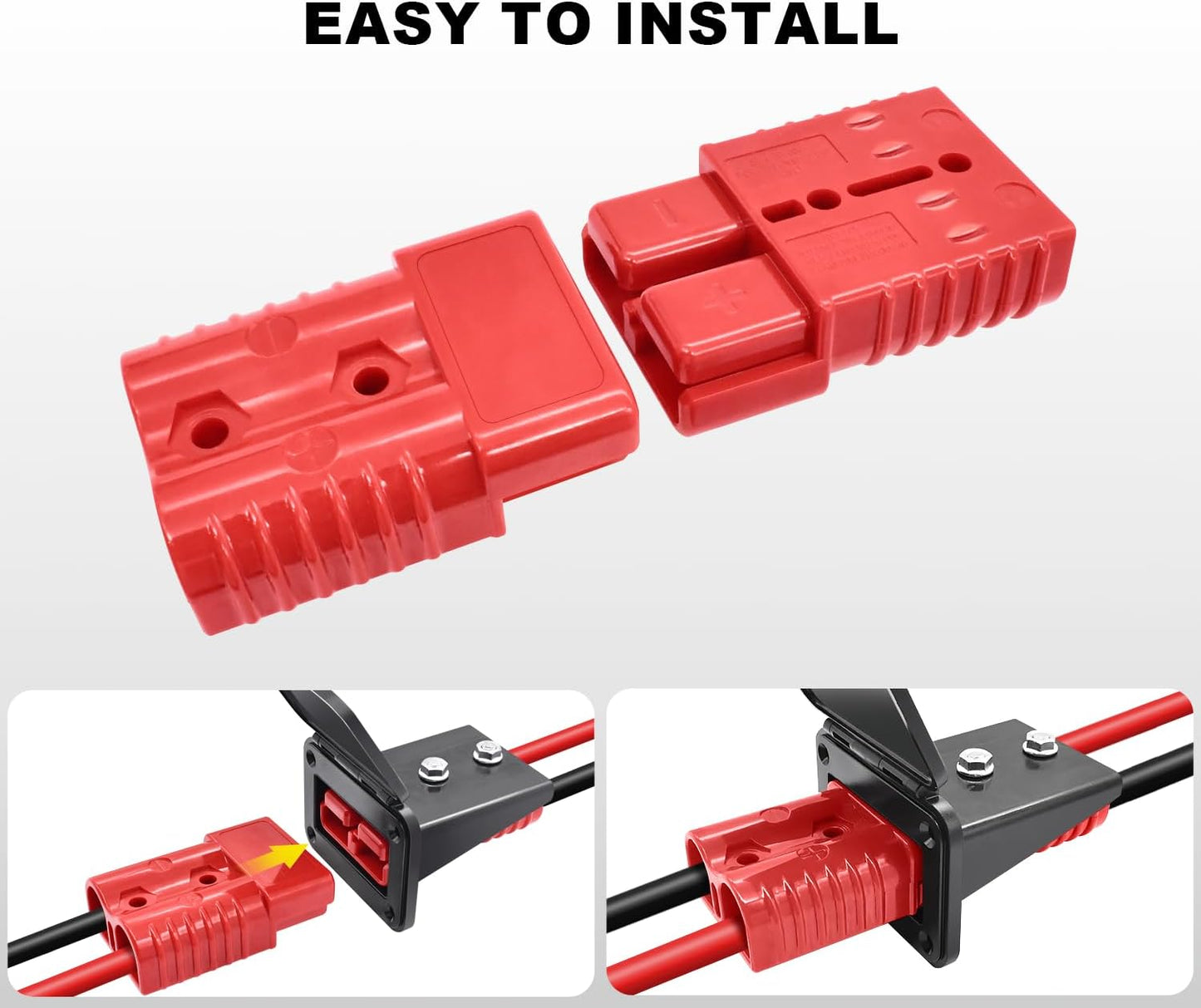 Conectores 50A 12-6 AWG para batería coche RV impermeable