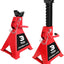 Soportes gato acero 3 toneladas doble bloqueo rojo 1 par
