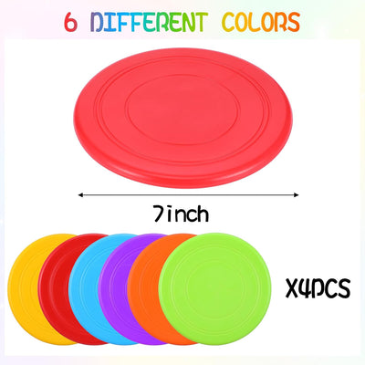 24 Discos Voladores Silicona para Mascotas 7pulg 6 Colores