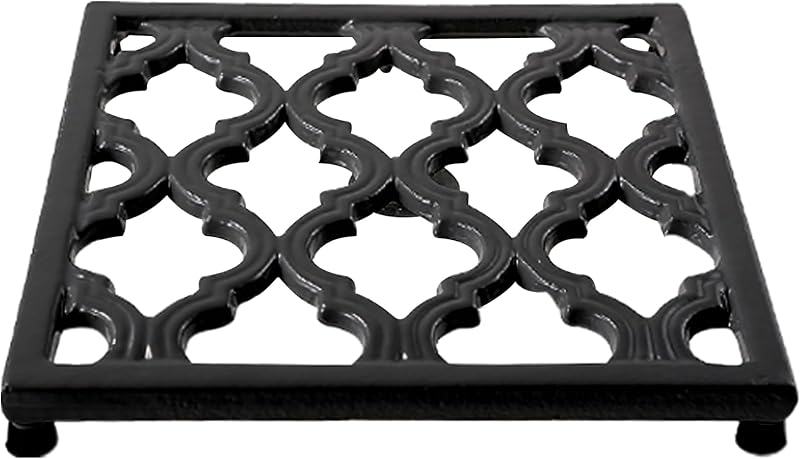 Alfombrillas hierro fundido soporte ollas resistente calor negro