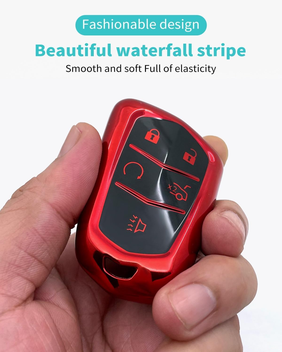 Funda TPU llaves Cadillac 4/5 botones roja