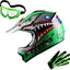 Casco Motocross Juvenil Negro Gafas Guantes Esqueleto Pack