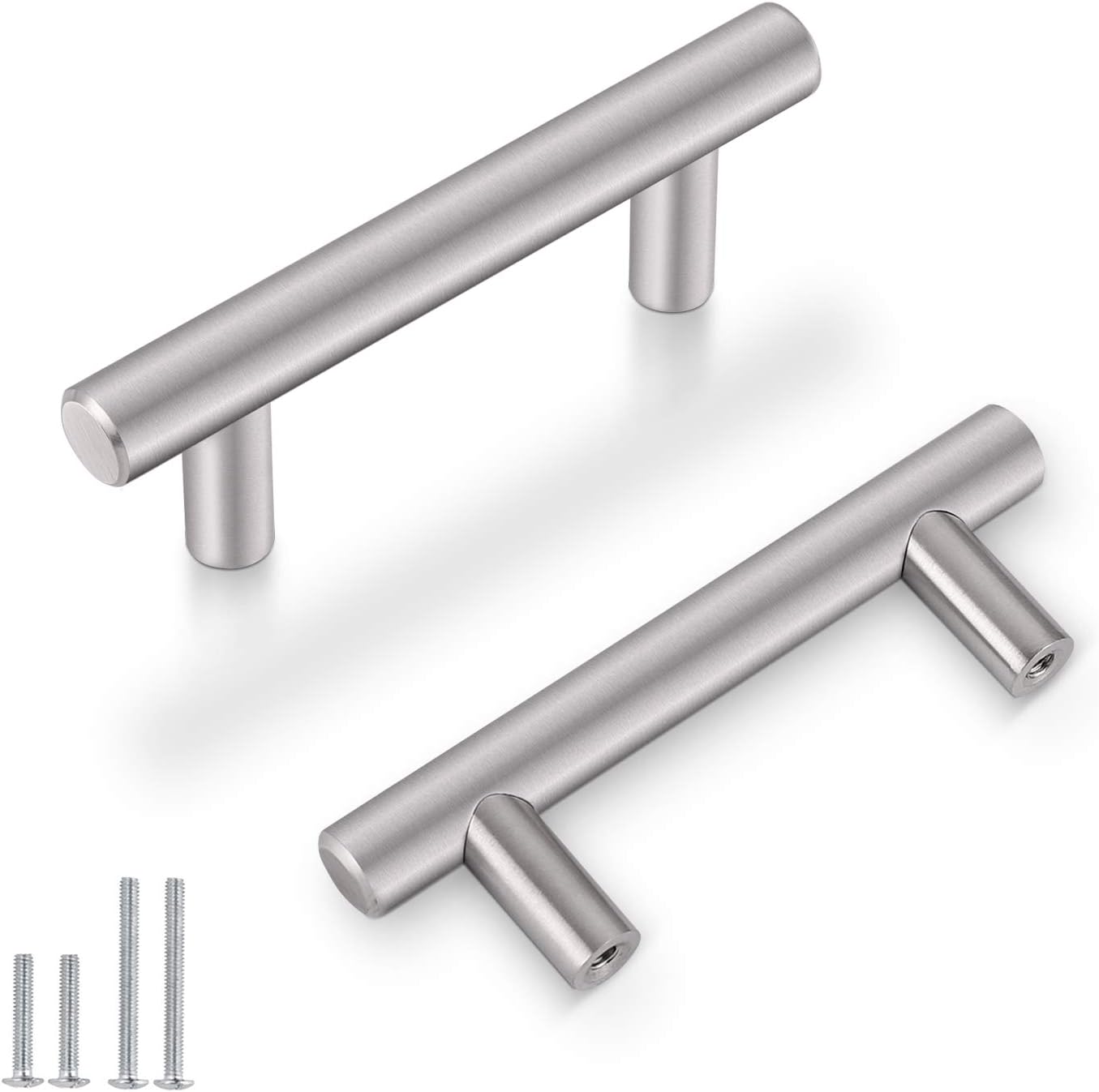 25 Manijas Acero Inox Níquel Cepillado 2-1/2pulg Tirores