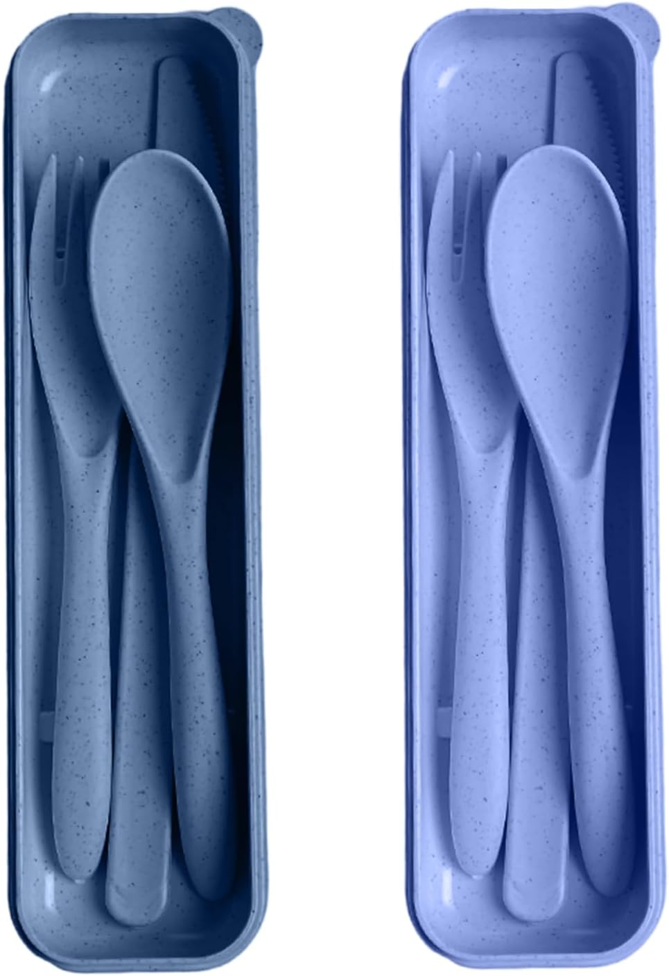 Set 2 Utensilios viaje paja trigo reutilizables