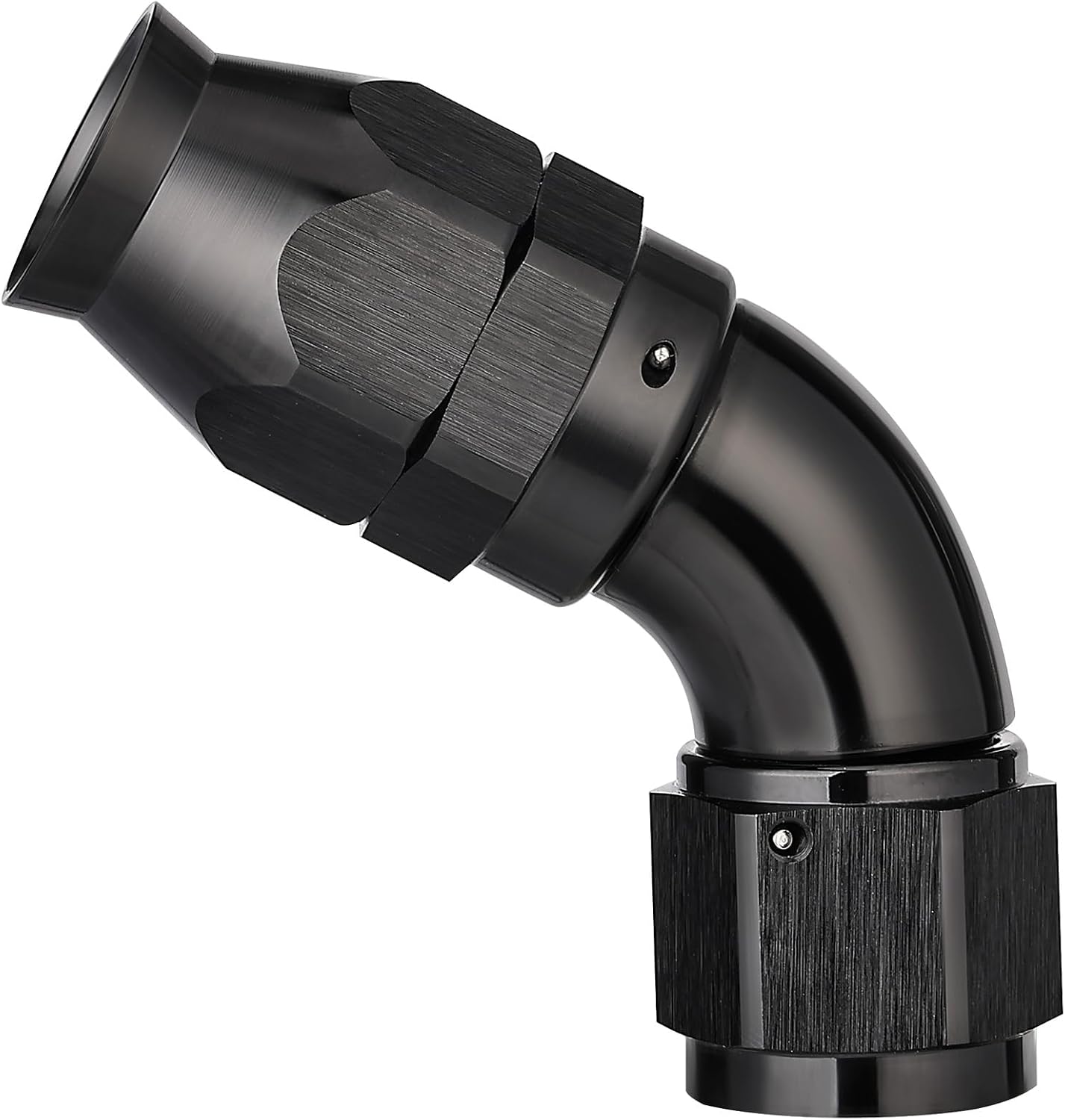 Adaptador manguera PTFE 60grados 12AN aluminio negro