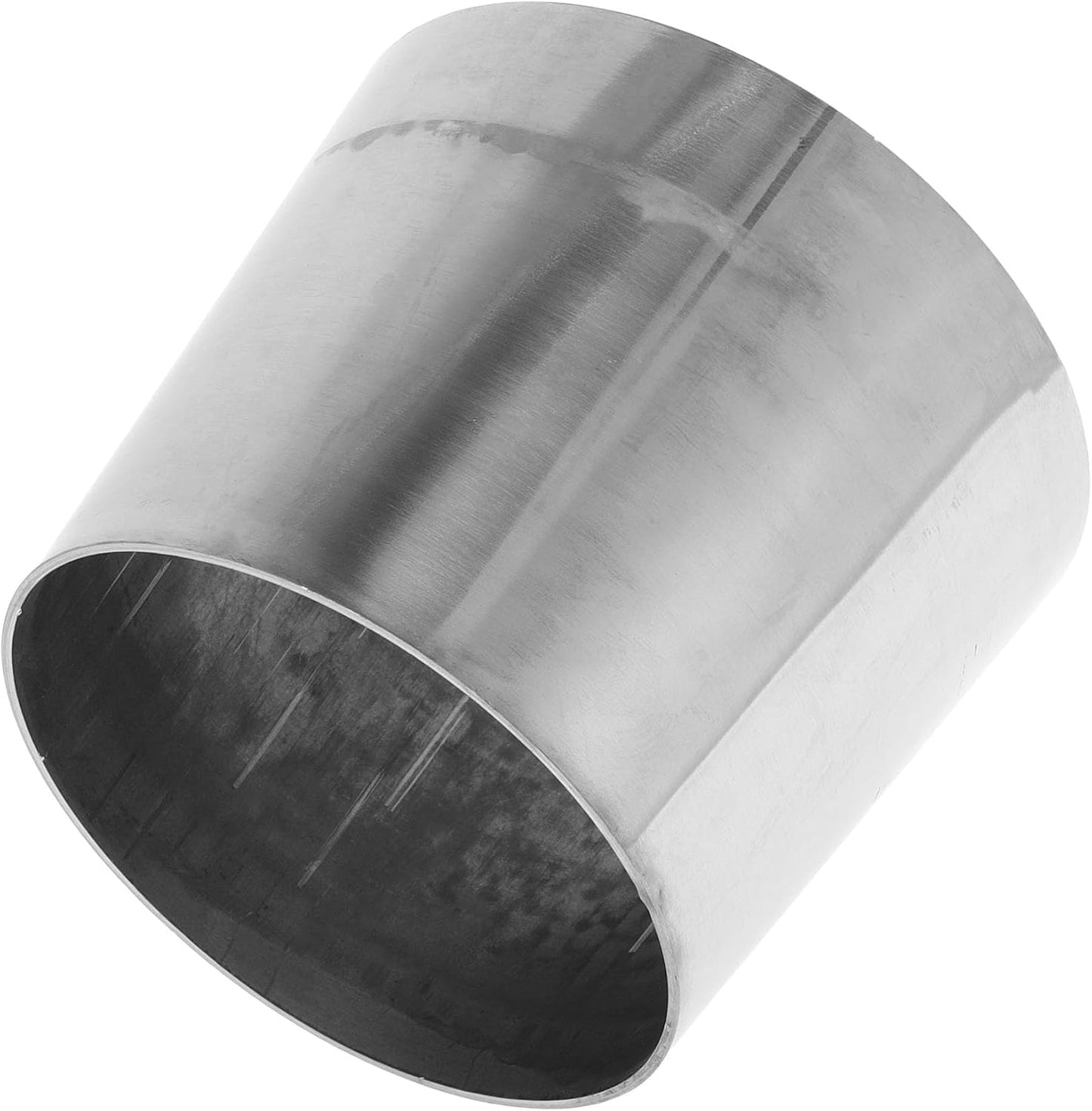 Codo escape acero inox 304 3.5" a 4" tono plateado