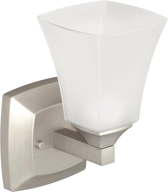 Accesorio baño doble montaje con luz vidrio esmerilado