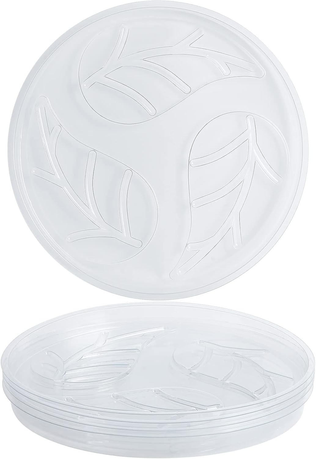 5 Bandejas Goteo Plástico Transparente 12"