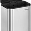 Bote basura cocina 50L acero inox cierre pedal plateado