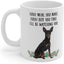 Taza café Pinscher mini color negro y bronce regalo mujer