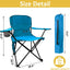 2 Silla camping plegable con portavasos 225lb azul