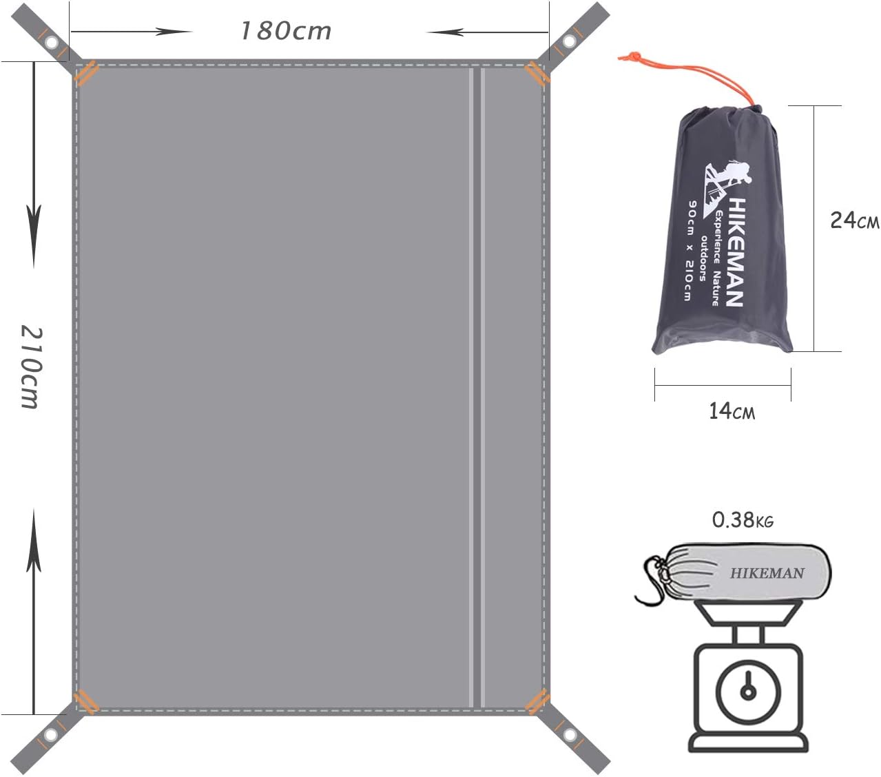 Alfombrilla lona impermeable para campamento 83x71"