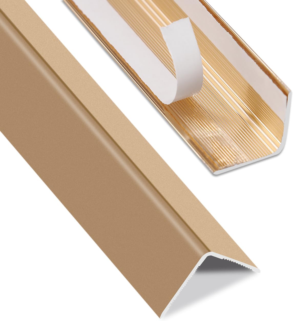 Protectores esquina pared aluminio forma L 4 pzas oro mate