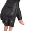 Guantes motocicleta piel cabra sin dedos hombre