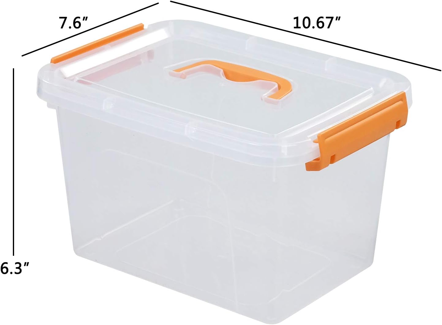 6 Pzas Contenedor Plástico 5L Transparente con Tapa