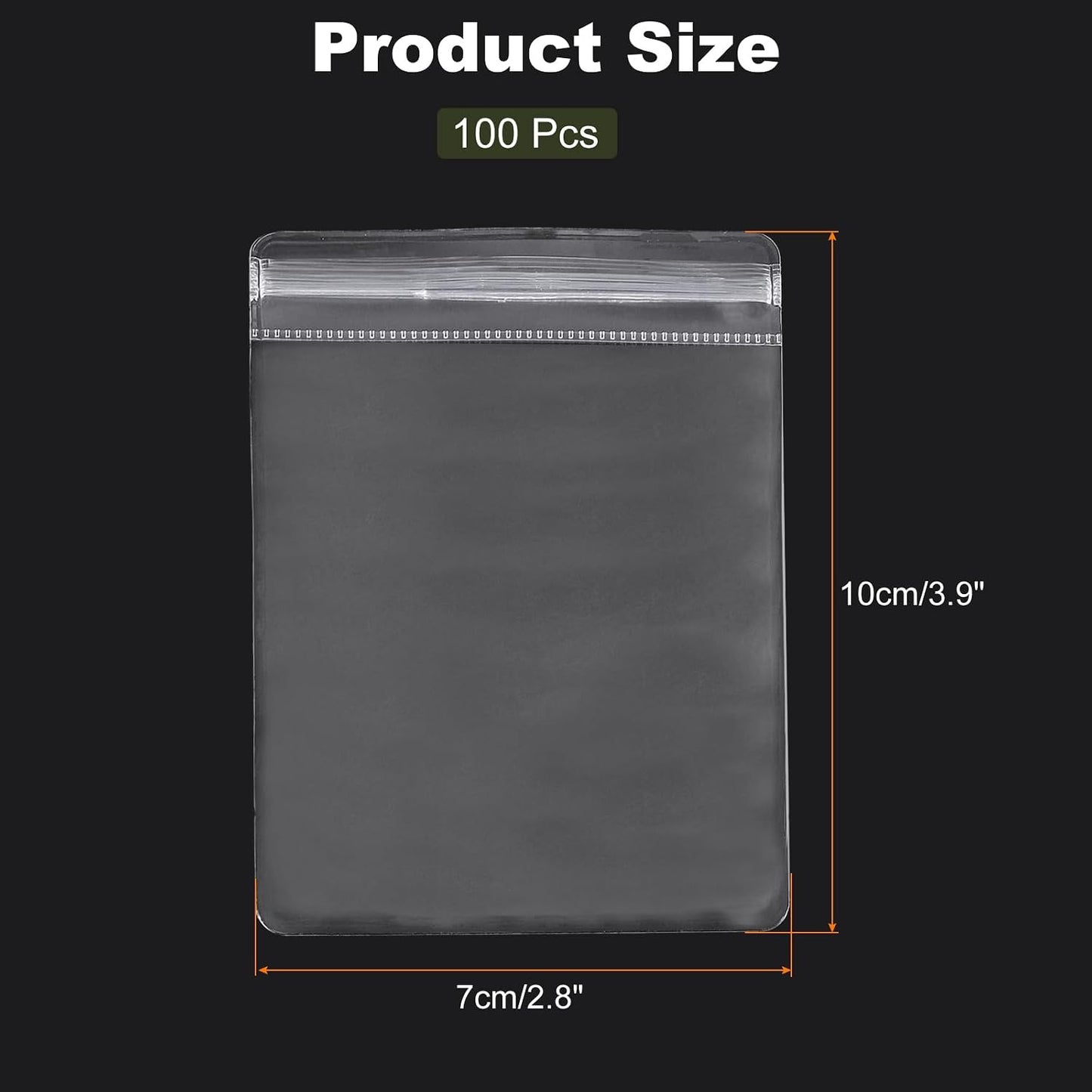 100 Bolsas Joyería PVC 2.8x3.9" Transparentes con Cremallera