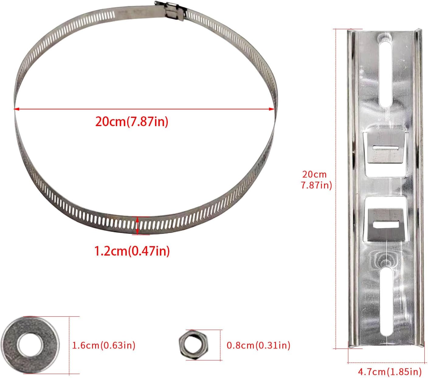 Soporte letreros acero inox 1.2-7.9pulg resistente agua