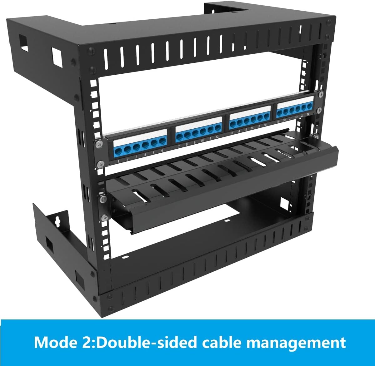Sistema gestión cables rack 1U 19pulg 12 ranuras negro