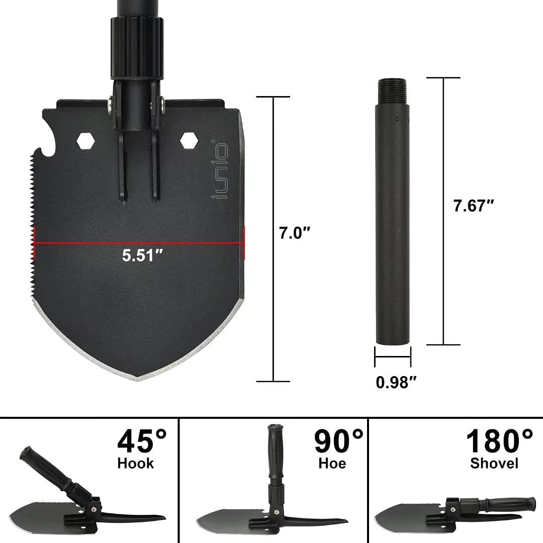 Pala plegable multiherramienta para mochileros y