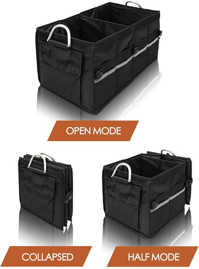 Organiz. maletero negro 55L tela Oxford 3 compartimentos