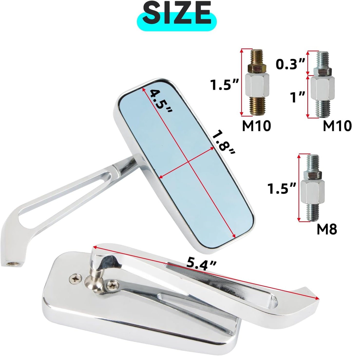 Espejos laterales Cruiser 0.315" con tuercas