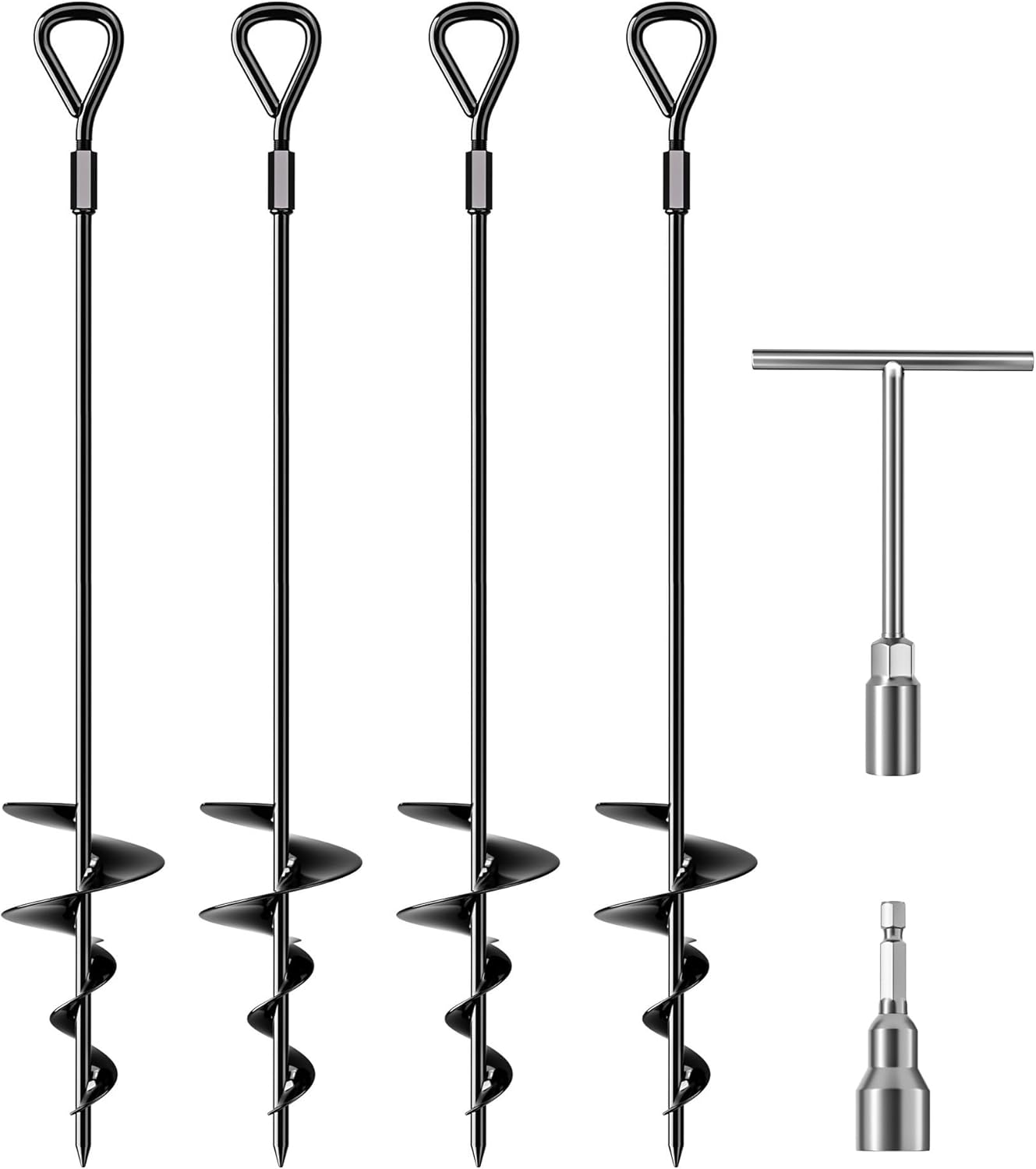 Anclaje tierra 18/30 pulg atornillable con llave hex