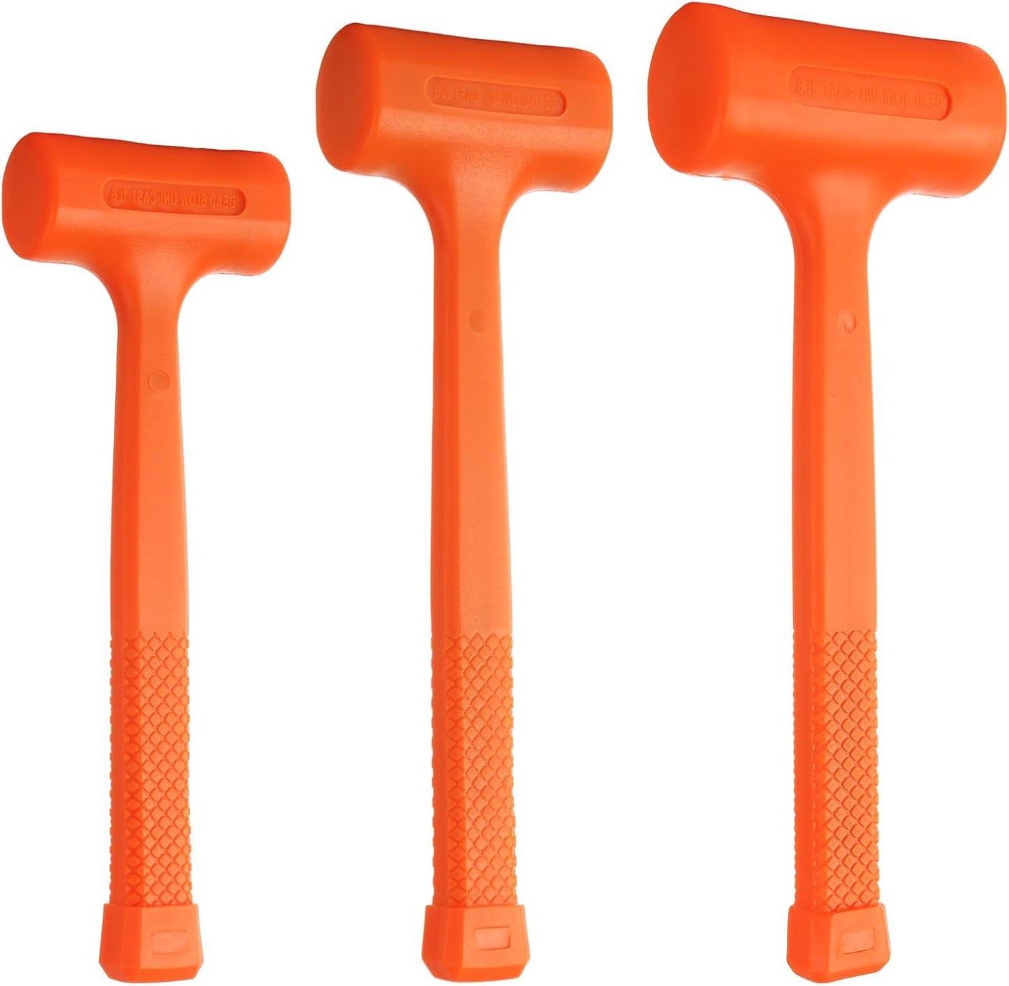 Set 3 martillos muertos goma naranja antiderrap sin rebote