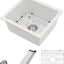Fregadero barra granito compuesto 18x16" cuarzo blanco