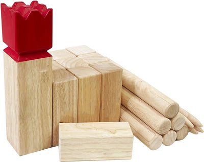 Set Kubb madera dura caja goma para set al aire libre