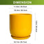 Maceta cerámica 12" para plantas con drenaje amarillo